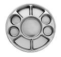 Disposable 9 Compartments Silver Round Party Tray/ Thali/ Plates - 400 Pack